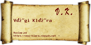 Vági Klára névjegykártya